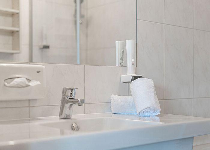 Badezimmer im Hotel Winterer