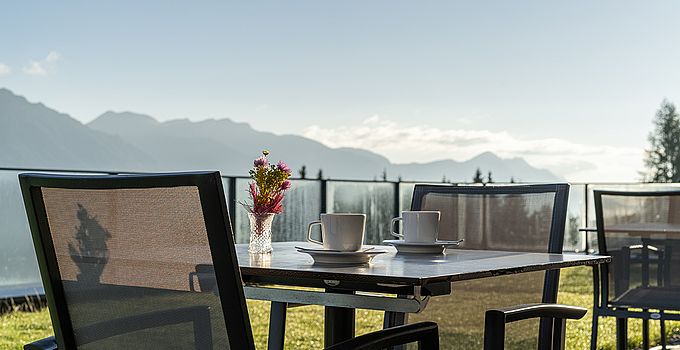 Sonnige Terrasse des Hotel Winterer